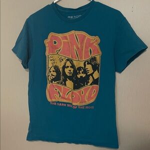 Pink Floyd medium graphic retro Y2K tee shirt dark side of room blue distressed